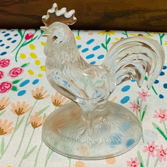 Clear Glass Rooster Figurine - Picture 2 of 3